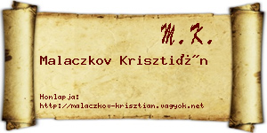 Malaczkov Krisztián névjegykártya