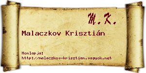 Malaczkov Krisztián névjegykártya